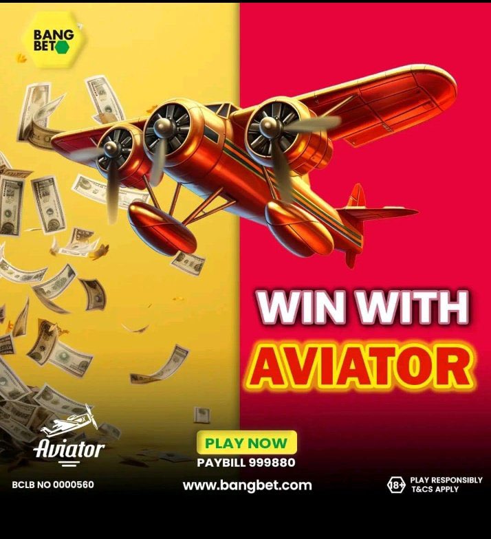 Register ucheze AVIATOR hapa Bangbet.com and stand a chance to win up to ksh. 10, 000, 000 Also get 100% Welcome bonus and a FREE BET REGISTER: Bangbet.com Use Promocode: MAS254