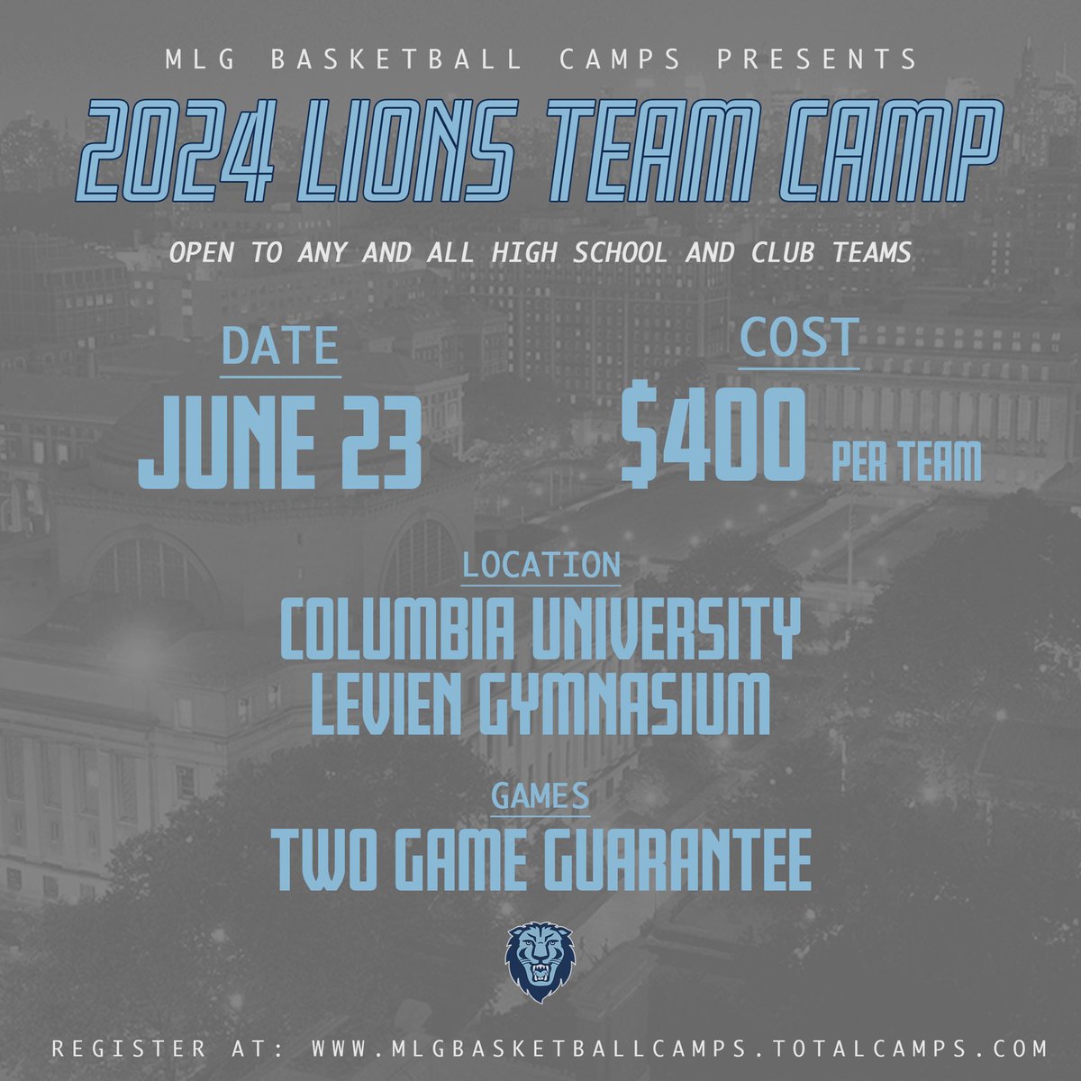 Camp season is coming up fast! 🏀🗽 Have you secured your spot yet? 👀 Link below to sign up for any of our Elite Camps, Youth Camps, and Team Camp! 🦁 mlgbasketballcamps.totalcamps.com #EDGE // #LightBlueCrew