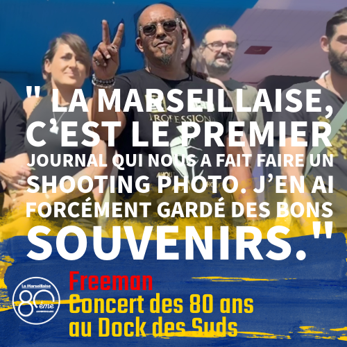 🍾Concert des 80 ans de La Marseillaise au Dock des Suds, Freeman sera là ! 

 Réservez votre place pour vendredi 3 mai 👇
tinyurl.com/5bfehbrx

 #concert #LaMarseillaise80ans #anniversaire