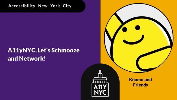 New York City, please join @CKundo and me for @A11yNYC next week on May 7 at 7:30 PM ET. It'll be an in-person networking event. Here's your chance to schmooze and network with each other! Hope to see you there! bit.ly/3xKm9vR #Accessibility #Event #NewYork