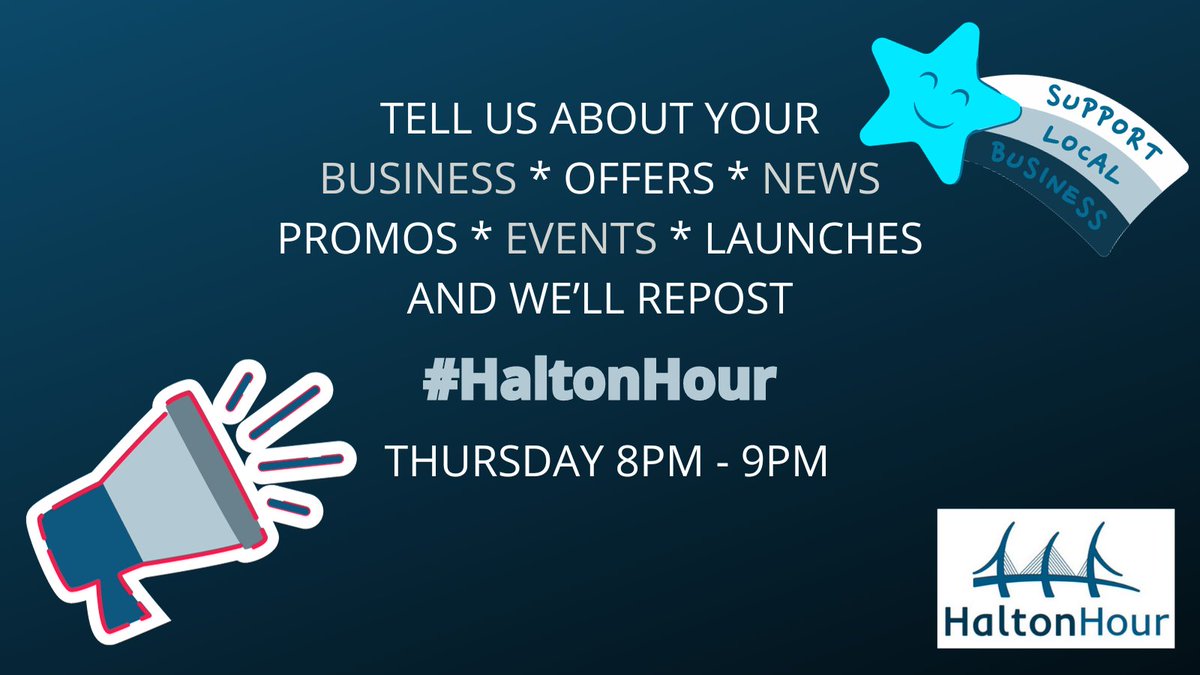 #HaltonHour tonight at 8pm Invite your friends 🙋 How to take part: 1⃣ log into X 2⃣ click on the hashtag #⃣ #HaltonHour to see the conversation 3⃣ use the hashtag in your posts 🕗 Join us between 8pm-9pm ⏰ #Runcorn #Widnes #Halton #community #networking