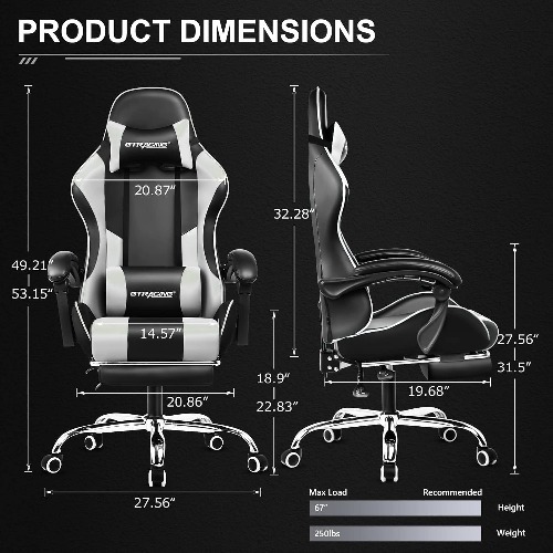 La silla de juego GTRACING es increíblemente cómoda y resistente. Me encanta su diseño y lo bien que se ajusta a mi postura. Definitivamente vale la pena la inversión. 
 amzn.to/3w7N9Ff