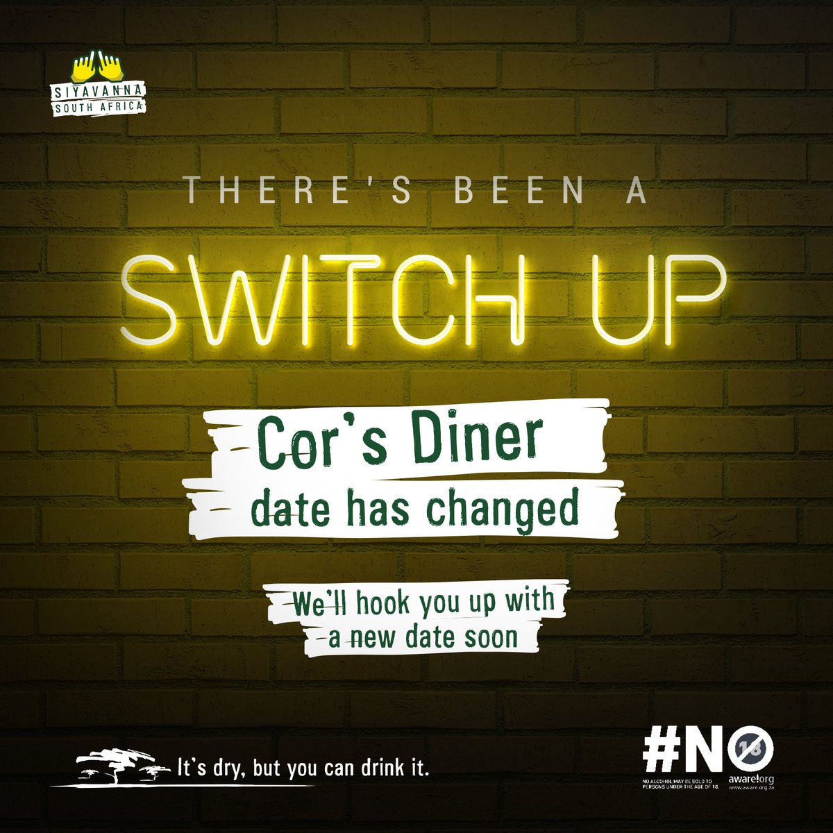We are switching things up for Cor's Diner, where we will have the #SavannaComedyBar coming up soon ungasabi. We will keep you in the loop for the rescheduled date. #ShowUpForStandUp #SiyavannaSA