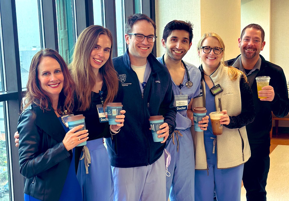 Today’s GI hospital rounds at @MayoClinic, fueled by @cariboucoffee! 🥰☕️🥰☕️ Working w/superstar trainees from @MayoMN_IMRES and @MayoClinicGIHep and our master schedulers is 🤩🙌🏼🤩!