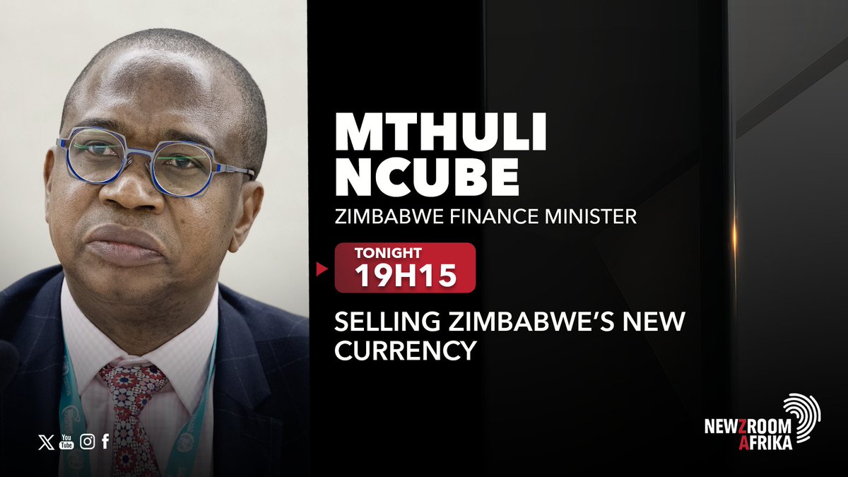 At 19:15, Professor Mthuli Ncube, @MthuliNcube01: Zimbabwe's Minister of Finance will be on Newzroom Africa, @Newzroom405, channel 405 on DStv to talk about ZiG (Zimbabwe Gold) currency & the Zimbabwean Economy. Let's tune in & discuss later!!! @KMutisi @bmusonza @matigary