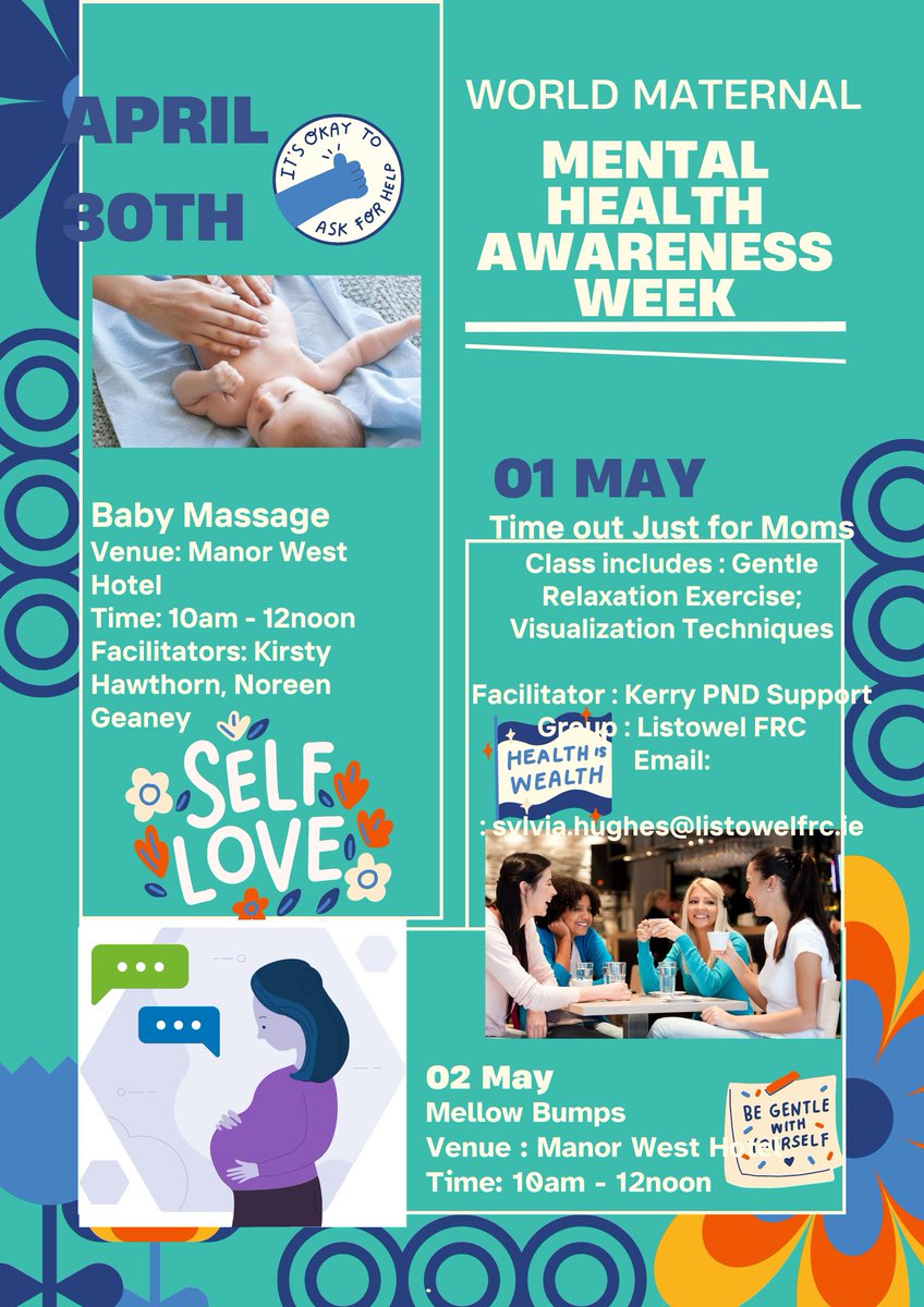 World Maternal Mental Health Awareness Week:  Apr 29th – May 5th The Perinatal Mental Health Team(UHK) which includes Maternity and Psych Liaison staff are raising public and professional awareness of perinatal mental illness & advocating and supporting women affected by it.