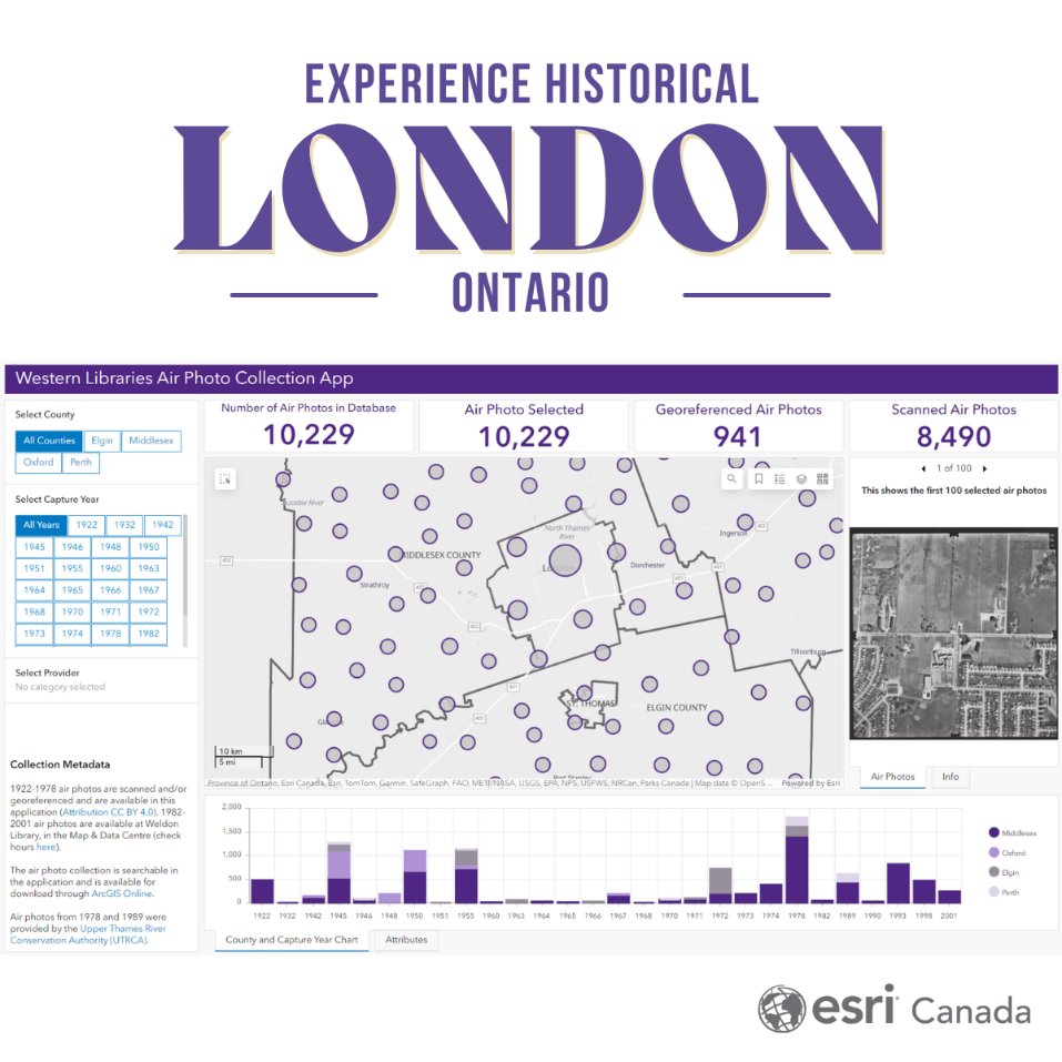 Experience time travel today! Or a form of it, anyway: this university library transformed a historical photo archive into an app that compares past landscapes to the present day. Read the full CBC article: esri.social/of8Q50RsrZO @GISinHEd @WesternU