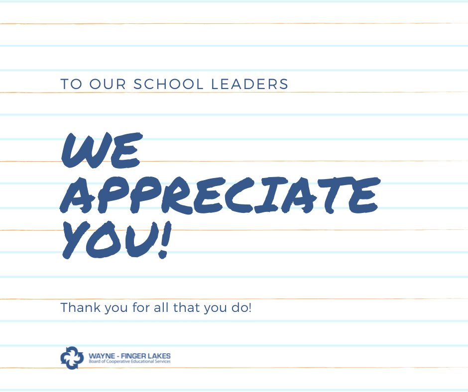 To our incredible leaders, Happy National School Principal Day! We are so lucky to have you at W-FL BOCES! #wflboces #25Unified #MakingSuccessPossible