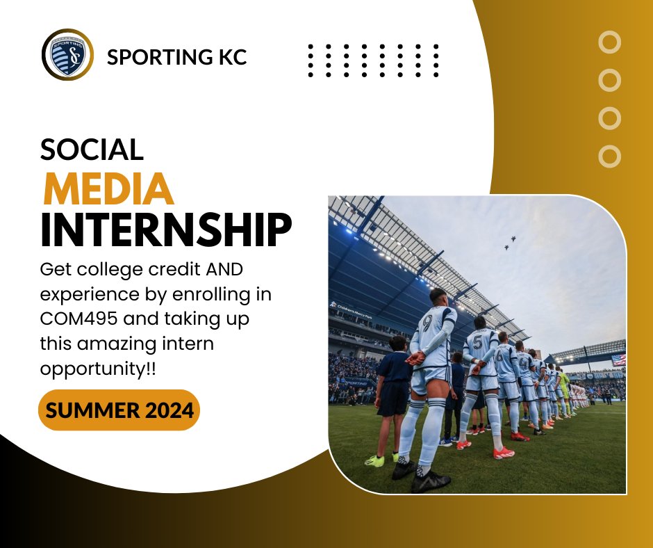 MadysonLender2's tweet photo. 🚨Calling all PR and Comm majors @ MSU!!🚨 @msucom495 offers credit for your summer internships, and Sporting KC is looking for social media interns- a win-win situation :) contact @teacherJLK or click the links in my bio for more info! @cmjfmissouristate @MSU_RCASH #spring309 https://t.co/MA9vW76mGI