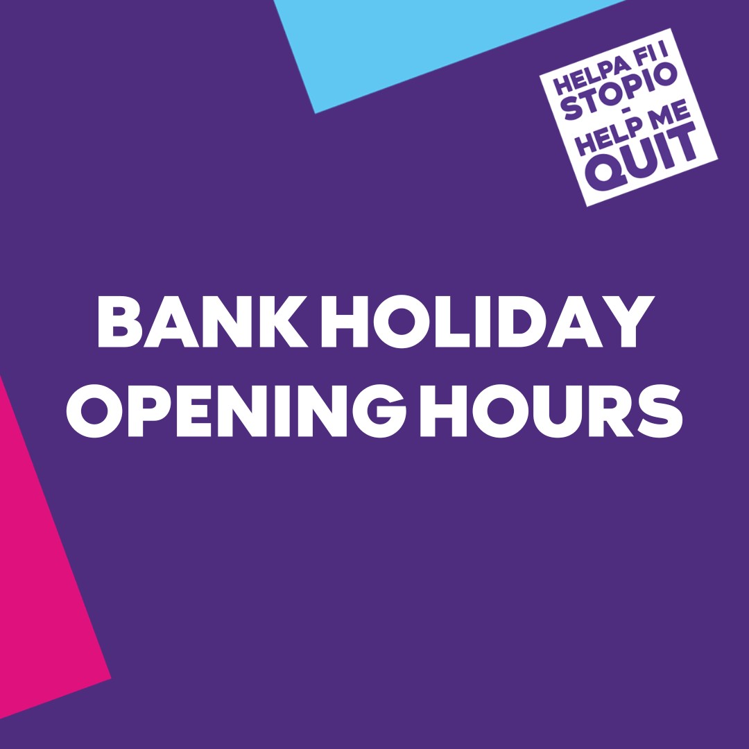 Bank holiday opening hours 📅 The Help Me Quit Hub will be closed on Monday 6th May. You can continue to refer individuals who want to quit smoking online 👇 helpmequit.wales/professional-r… Our advisors will be back from Tuesday 7th May.