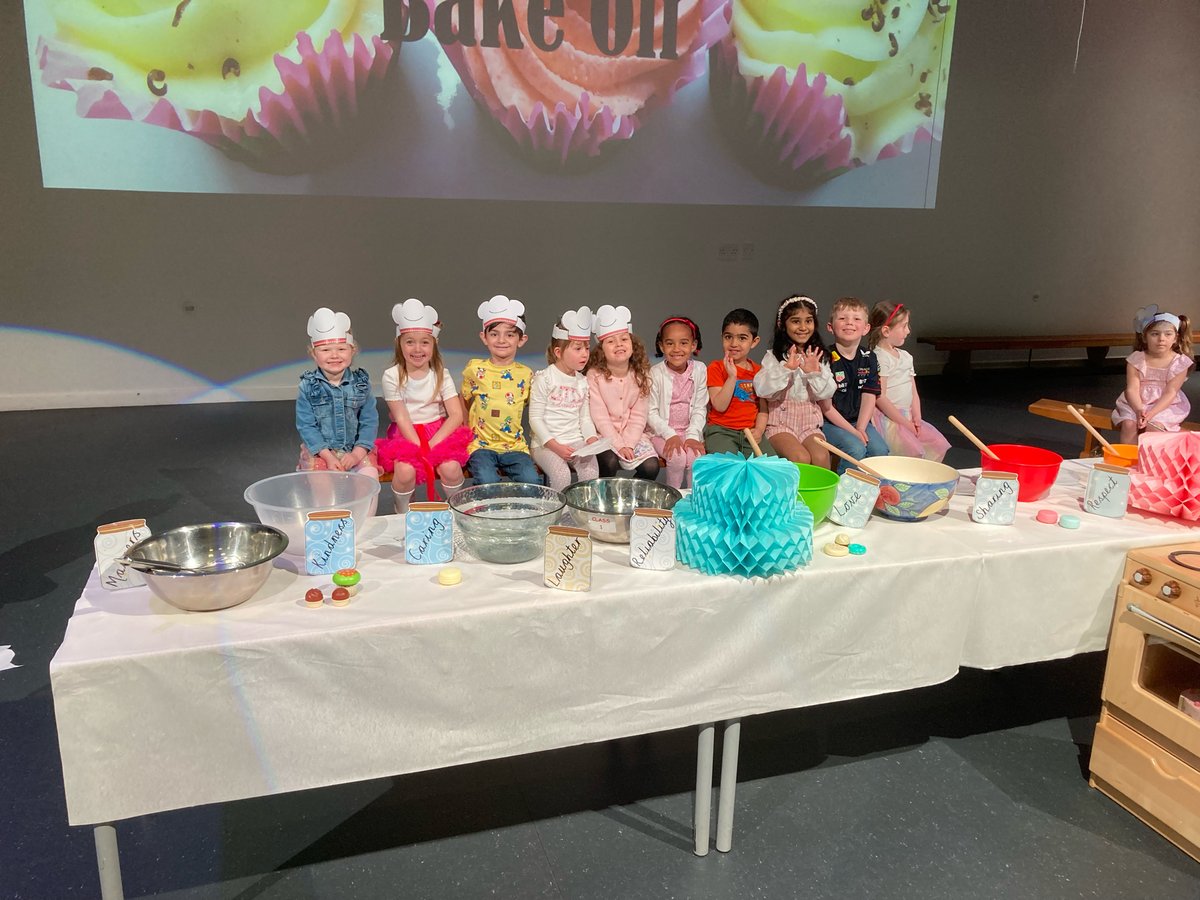 Class 1 took us to the Bake Off Tent this afternoon and showed us the perfect recipe needed for FRIENDSHIP cakes. #Kindness #Sharing #Trust #Laughter Well done Class 1. You were all CakeTastic 🧁 and you deserve a big double pat on the back for your amazing performance 👏 👏