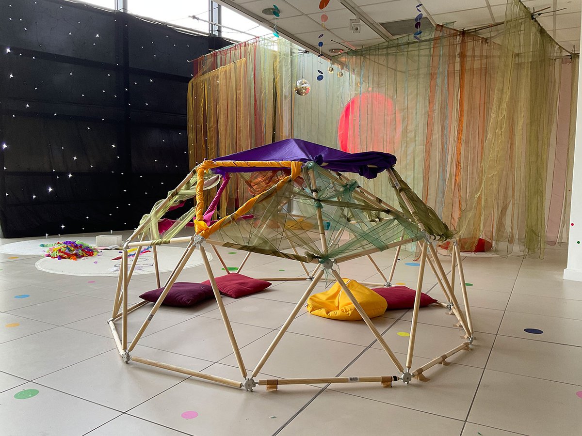 GO TEAM! #TheToddlerTakeOver 9th Edition at Draíocht ... 450+ toddlers, artists & parents adventuring together through art, with dance, music, storytelling, flying in a rocket, sailing in a boat, chalk-boarding, planting seeds and so much more. Created by Lead Artist Orla Kelly.