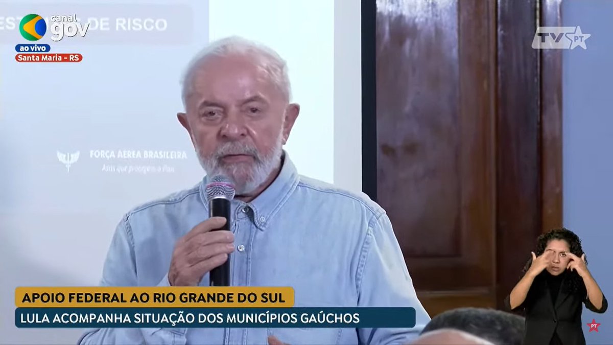 'Não vamos permitir que faltem recursos para reparar os danos causados pelas chuvas. O Governo Federal está 100% a disposição do povo do Rio Grande do Sul' Presidente @LulaOficial.
