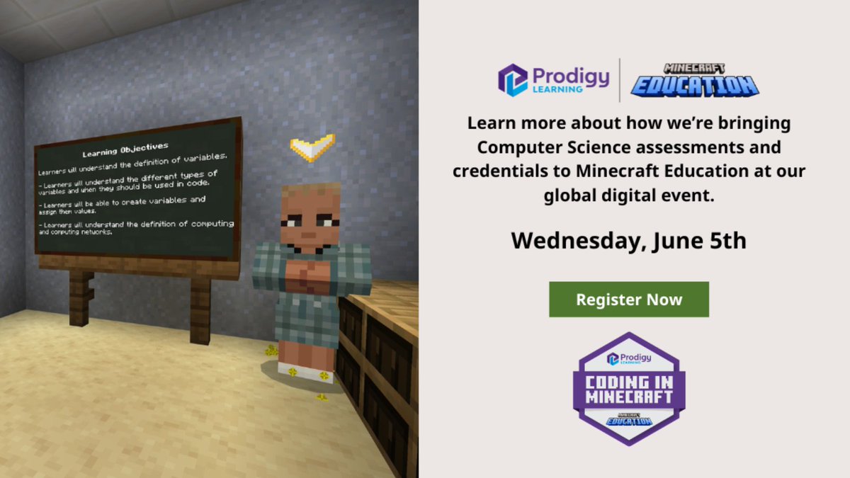 🗓️ Want to empower your students to develop and prove their skills using @PlayCraftLearn? Register for our digital event on June 5 to learn more about our exciting collaboration with Minecraft Education. 👉 aka.ms/MinecraftEduca…