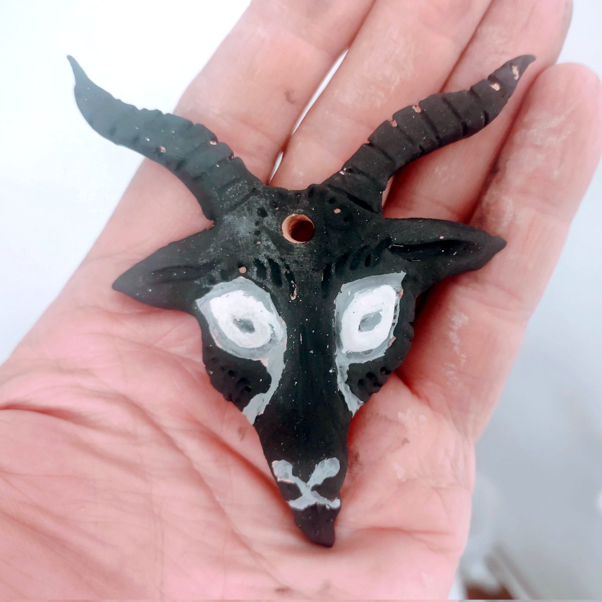 aberrantceramic's tweet image. Sabbatic Goat Heads. AKA Baphomet, symbolizing equilibrium of opposites. Solve et Coagula. Share &amp;amp; Enjoy! 
#baphomet #sabbaticgoats #ceramicart #ArtistOnTwitter