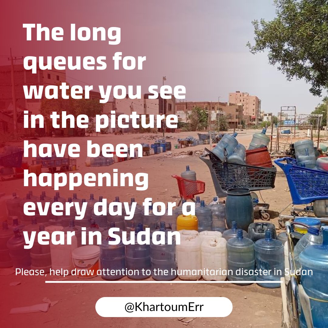 Khartoum is suffering from thirst, residents can't find clean water, we're always forced to drink contaminated water, there's no better alternative.
#NoWar
#KeepEyesOnSudan 
#Sudan 
<a href="/PowerUSAID/">Samantha Power</a>