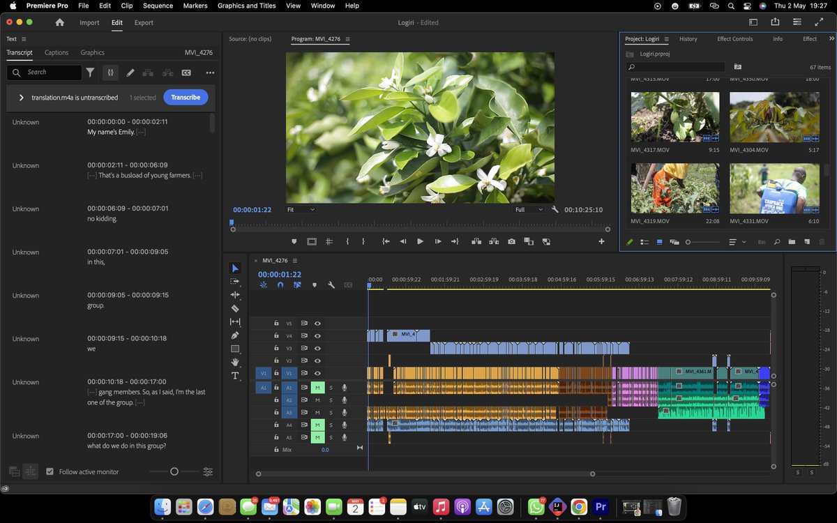 I'll always keep thanking @Adobe for transcribe in premiere pro