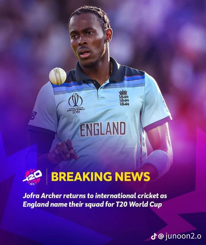 🚨🚨 Breaking news..
'Jofra Archer makes a triumphant return to international cricket as England unveils its squad for the T20 World Cup.'
#jofraarcher
#Englandcricket
#ICCT20WorldCup 
#NCTDREAM_THEDREAMSHOW3