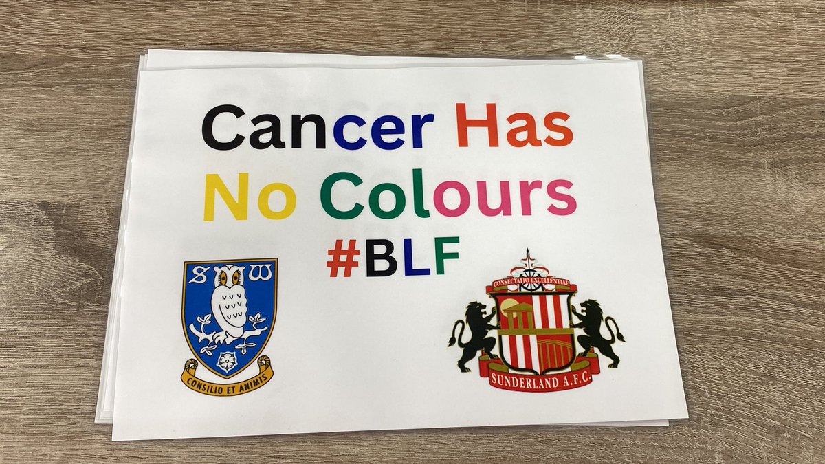 📢 Calling all #SWFC fans off to @SunderlandAFC! Brooke from the Bradley Lowery Foundation will be collecting cash for @Bradleysfight outside the away supporters' entrance on Saturday Bring some cash if you can, & stop for a photo with the #CancerHasNoColours sign 💙♥️💛💚💜