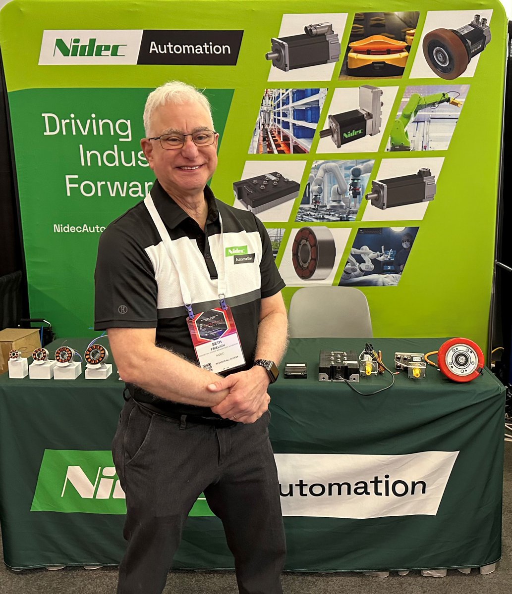 Swing by the Nidec Automation booth (#413) at the Robotics Summit & Expo in Boston! Seth can't wait to chat with you about how our cutting-edge motor and drive solutions are driving industry forward - see the latest here: buff.ly/44ripMb #RSE2024