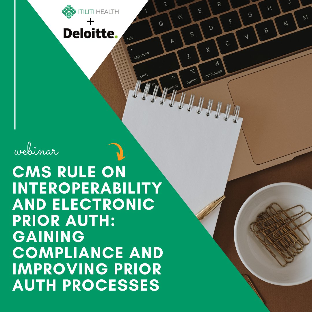 Did you miss our recent webinar in partnership with Deloitte, discussing the finalized CMS rule on interoperability and electronic prior auth?

Catch the replay here: go.itilitihealth.com/deloittewebinar

#priorauth #interoperability #priorauthorization
