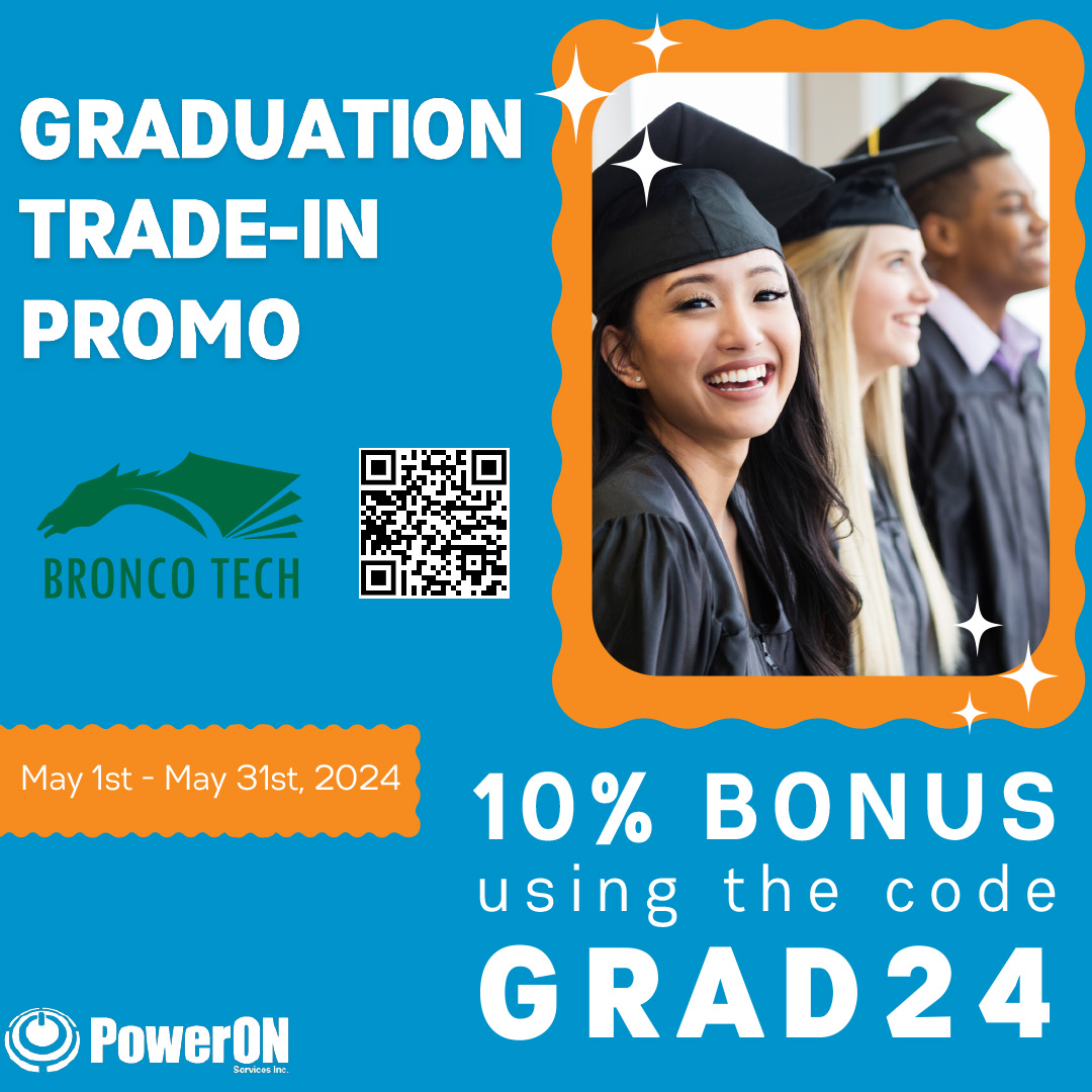 broncobookstore's tweet image. This May get 10% more when you trade in your tech at the Bronco Bookstore 🎓💻 Visit the link in our bio for more info or stop by Bronco Tech 🐴

#broncobookstore #techtradein #calpolypomona