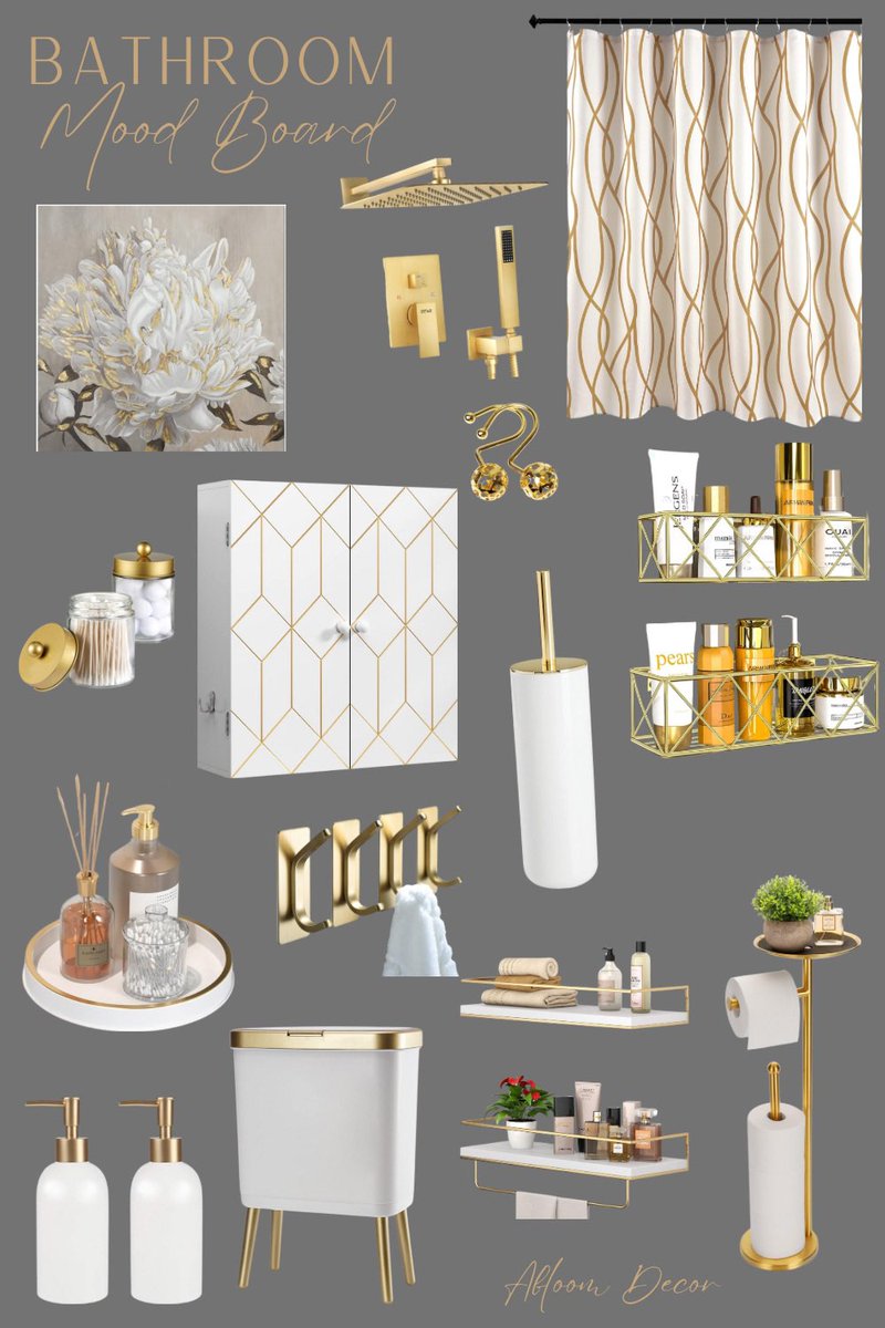 White and gold bathroom decor ideas! liketk.it/4F6Yx