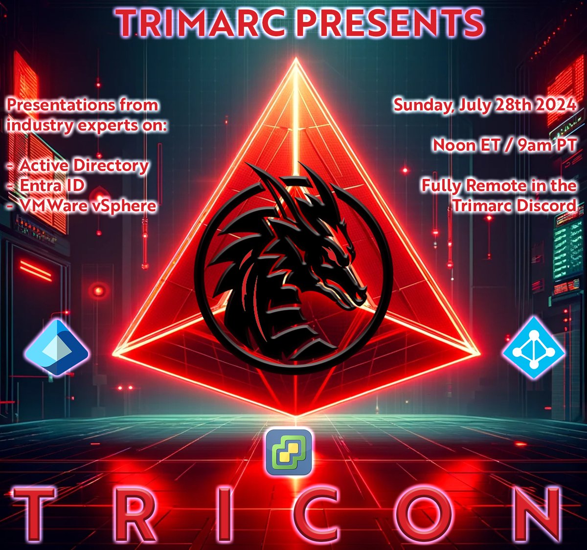 LET'S GO! Trimarc is proud to present, our first (mostly) remote conference: TRICON. Topics we want to see: Active Directory, Entra ID, & VMWare vSphere though others will also be considered. CFP closes at Midnight ET, June 7th 2024. forms.office.com/r/CAFHcFNgpD (It's mostly…