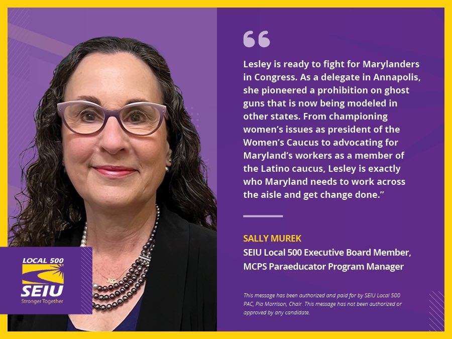 SEIU Local 500 members are clear, our fellow member @LesleyJLopez is the right choice to represent our community in Congress. #2024elections