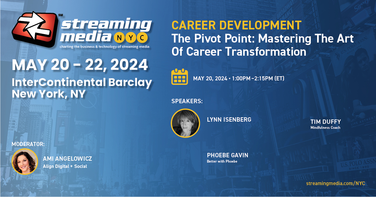 Register for this #StreamingNYC session to learn more about Career Development from speakers Lynn Isenberg, Tim Duffy, and Phoebe Gavin, @betterwphoebe. Register today, use code SMNYC24! ow.ly/cgKg50RuMUs