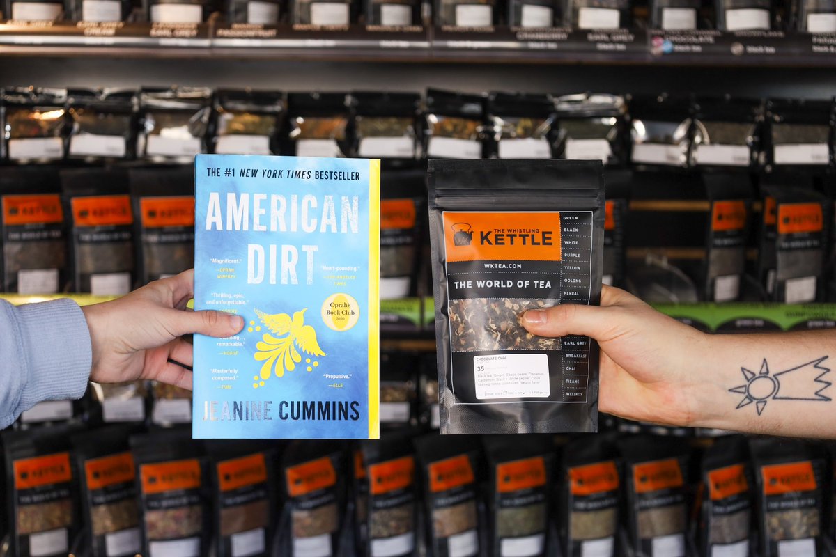 We’ve partnered with the @whistlingkettle on a virtual book club! 🫖 May pairing brings together Chocolate Chai Black Tea with #1 New York Times Bestseller American Dirt by @jeaninecummins! Visit linktr.ee/northshire to order and get in on the fun!