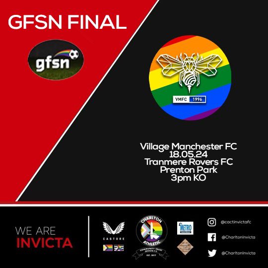 GFSN (@gfsnUK) Final We will play @villagemancfc on 18th May 2024. The cup final will be held at @TranmereRovers ground Prenton Park. 3pm Kick off To get your ticket click the link below: eventbrite.co.uk/e/gfsn-cup-fin… #WeAreInvicta #BetterNeverStops