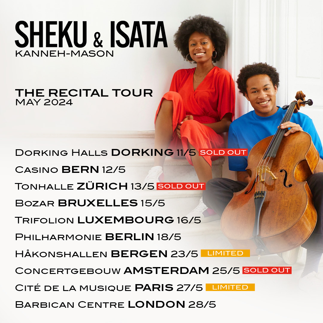It's always fun touring with my sister @IsataKm and we're on the road again this May, visiting 🇨🇭, 🇳🇴, 🇫🇷 , 🇩🇪, 🇧🇪, 🇳🇱, 🇱🇺, 🇬🇧. Looking forward to seeing some of you there!