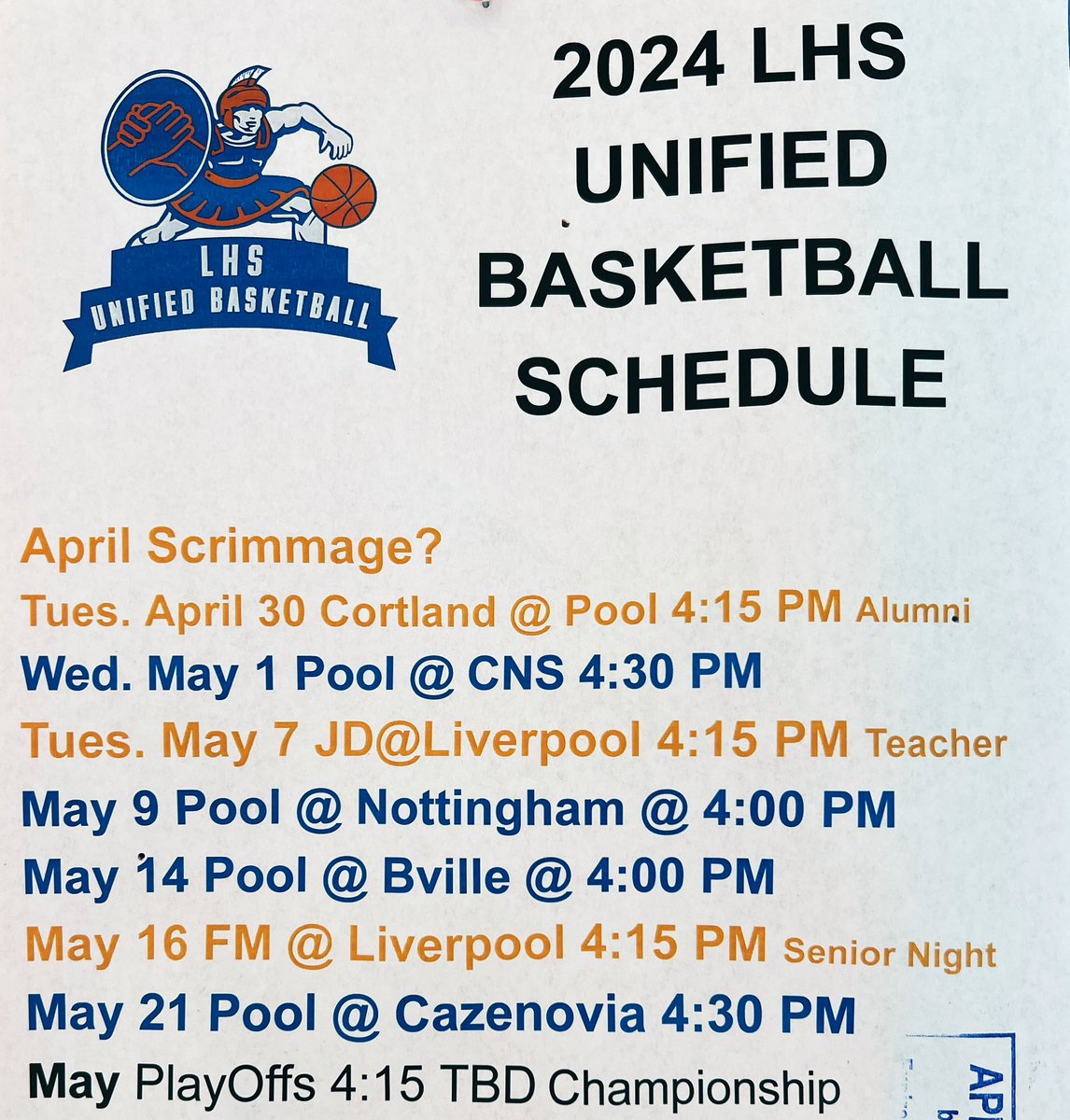 Yesterday, both teams did great during the Liverpool vs CNS Unified Basketball game! Come out to support our team at their next home game on Tuesday, May 7th at 4:15pm <a href="/UnifiedSportsNY/">Unified Sports NY</a> @ms_cummingsLHS <a href="/JenFragola/">Jennifer Fragola</a>
