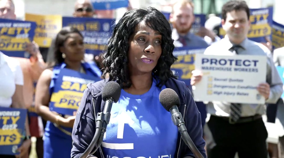 “Amazon workers provide the world with same-day shipping, but as workers we can’t even get same-day quality healthcare from the company when we’re seriously injured on the job.' -STL8 warehouse worker and organizing committee member Wendy Taylor #WorkShouldntHurt #MOworkers