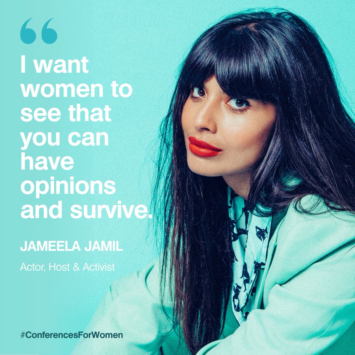 'It’s all survivable.' Jameela Jamil won’t be silenced by vilification. Her boldness in the face of adversity is a powerful reminder for all of us. Read @jameelajamil's interview with the #ConferencesForWomen: bit.ly/3vlZSDF