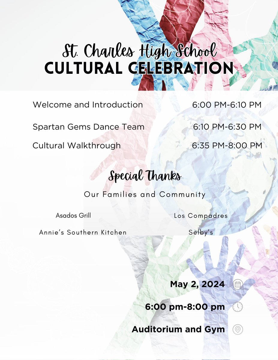 We will be hosting a Cultural Celebration tonight. Stop in for some fun!