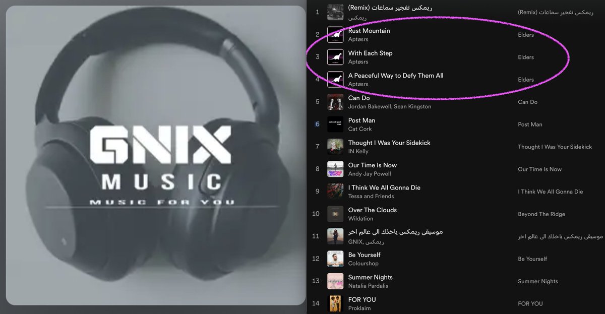 Thank you GNIX Music for including 3 of my Aptøsrs songs on this wonderful playlist: open.spotify.com/playlist/49q3b…

Thrilled to be alongside ace music by: @elleyduhe, @JordanBakewell & @SeanKingston, @cat_cork, @AndyJayPowell, @colourshopmusic, and many more.