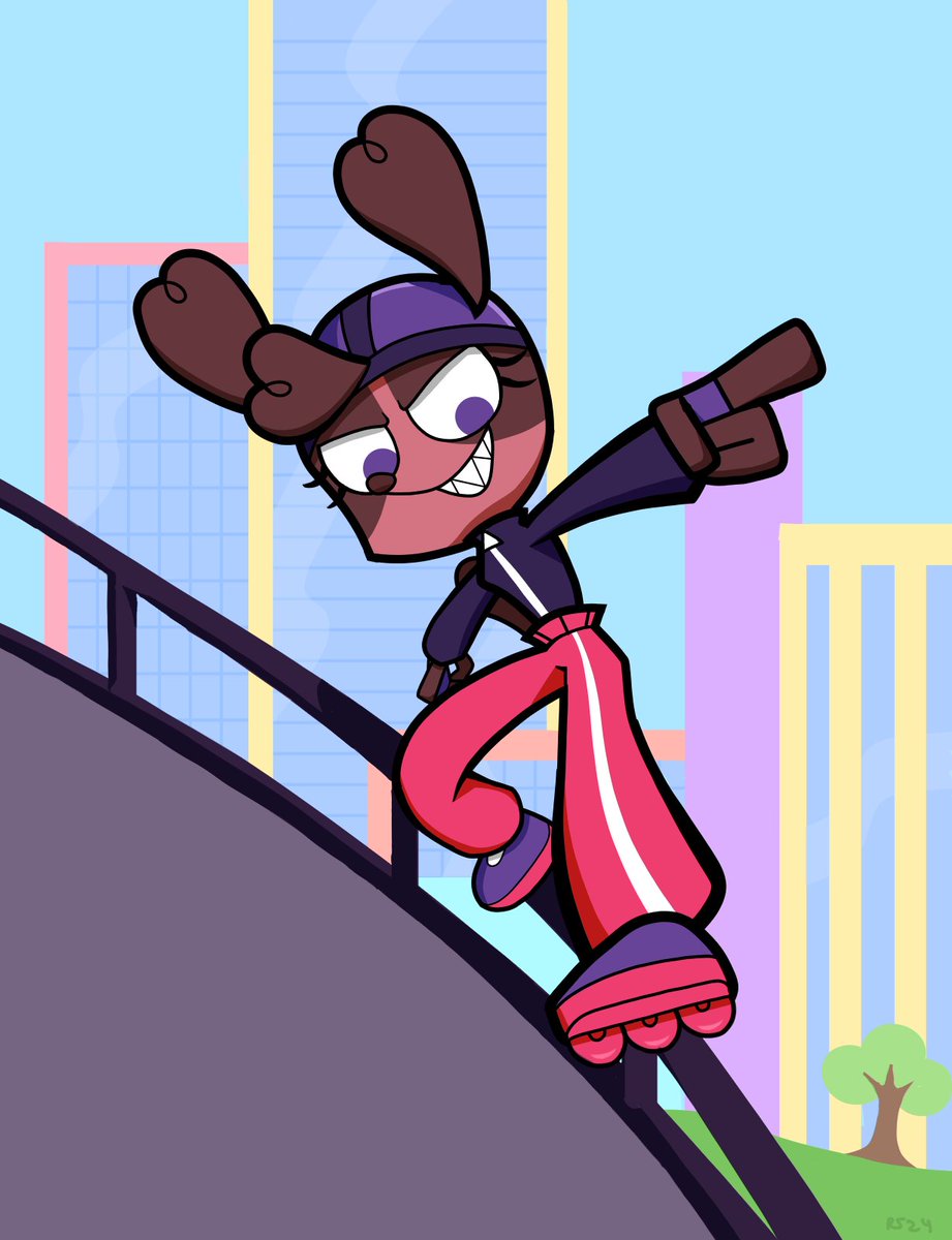 She skates through the streets and looks cool while doing it, it's @ajmarekart's Zoe!