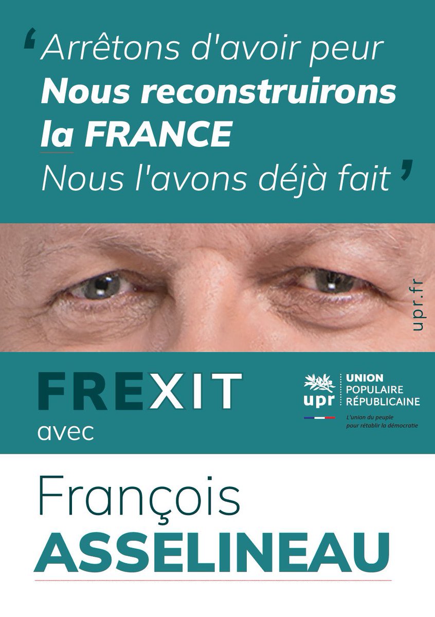 Je rêve de revenir à une France forte, que ma France garde sa voix et puissance internationale, tous les partis politiques nous bassinent depuis des décennies pour aller de pire en pire, il faut que cela cesse, il faut du neuf le #9juin avec le #Frexit de l'UPR,le seul blacklisté