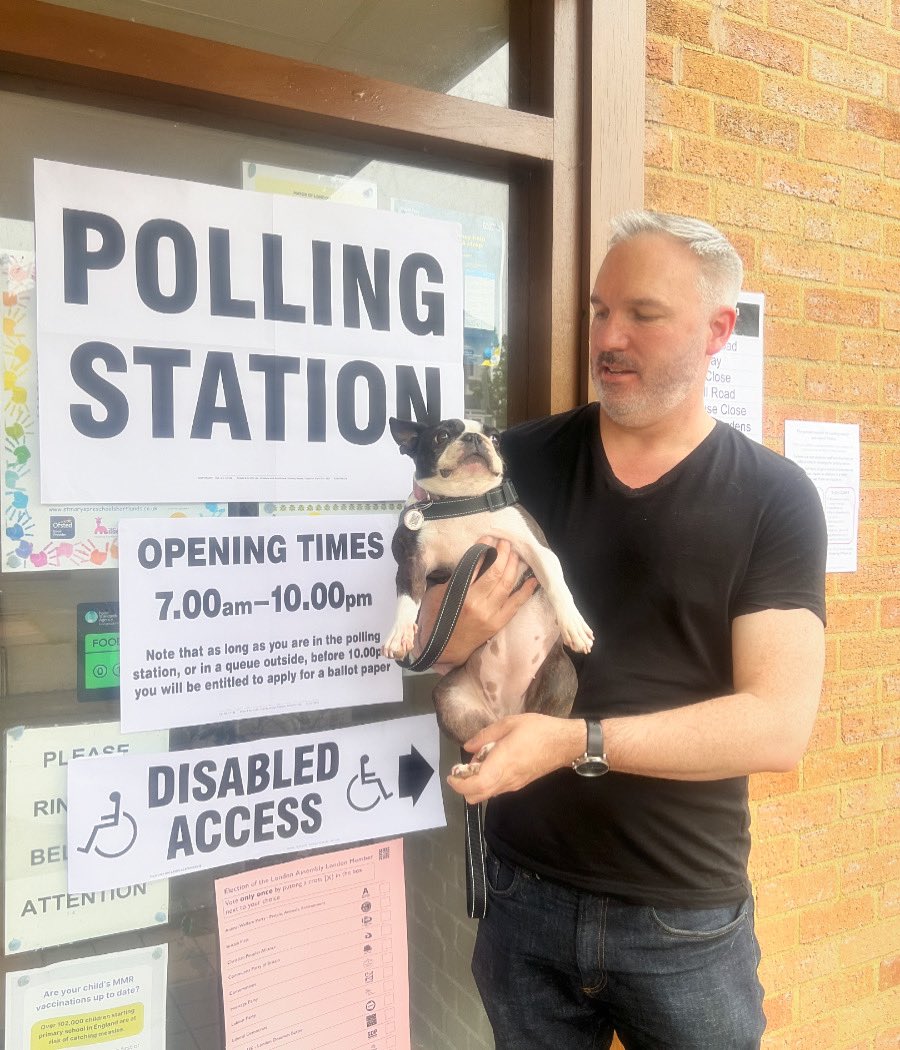 Luna just doing her civic duty. Remember to vote people. #Vote #LocalElections2024 #DogsAtPollingStations