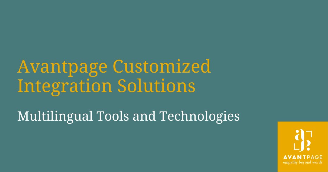 Streamline ops with Avantpage’s custom integration solutions. Our experts blend your IT framework with advanced multilingual tools for efficient translations.

Enhance your translation management: 
hubs.ly/Q02s-kd60

#TechIntegration #TranslationTechnology #LanguageAccess