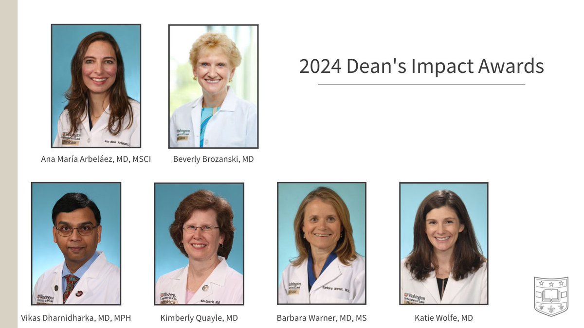 Six Pediatrics faculty members were selected as 2024 Dean's Impact awardees! Congratulations to all on this well-deserved honor. @BrozanskiB @Vikas_R_D Learn more about these individuals: pediatrics.wustl.edu/six-pediatrics…