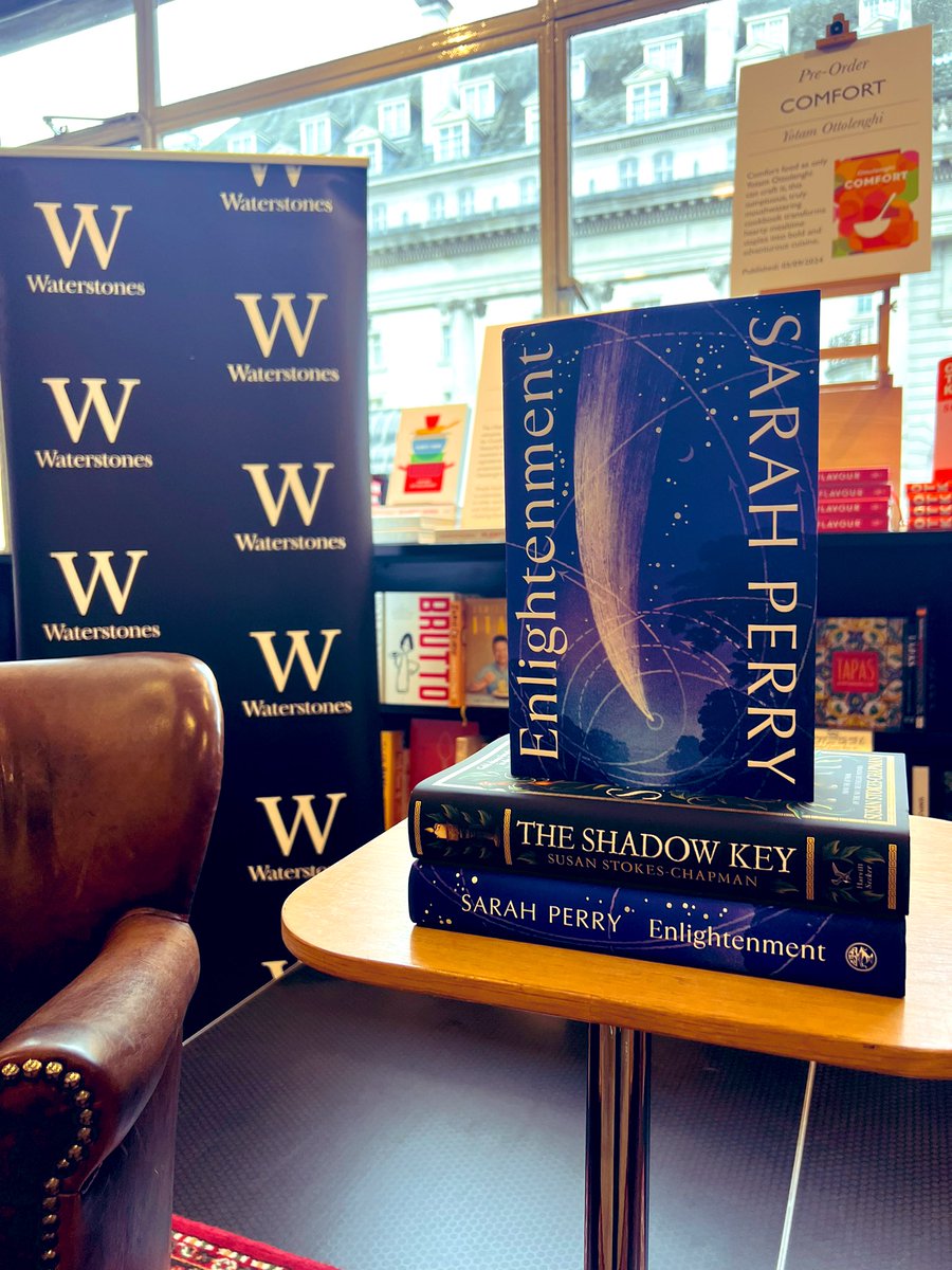 All ready to go for Sarah Perry’s event for ENLIGHTENMENT @WaterstonesPicc. Looks like it’s going to be a wonderful event!