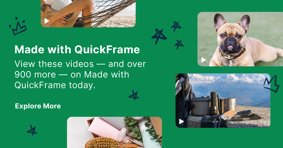What types of videos can you make with QuickFrame? 👀 Check out 900+(!) examples here: quickframe.com/madewith/
