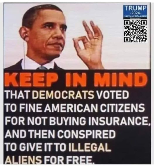Remember, it was Obama and the Democrats who voted to penalize American citizens with a $ fine for not buying health insurance. But now these same people give free health care to illegals. Does that make you feel like a 2nd class citizen?