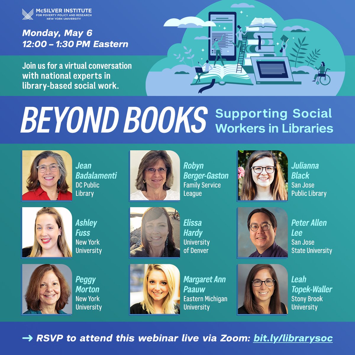 REMINDER: Join us for an important, timely conversation about the role of social workers in libraries next Monday, May 6. Hear from experts and practitioners from New York and across the country. Register at: bit.ly/librarysoc