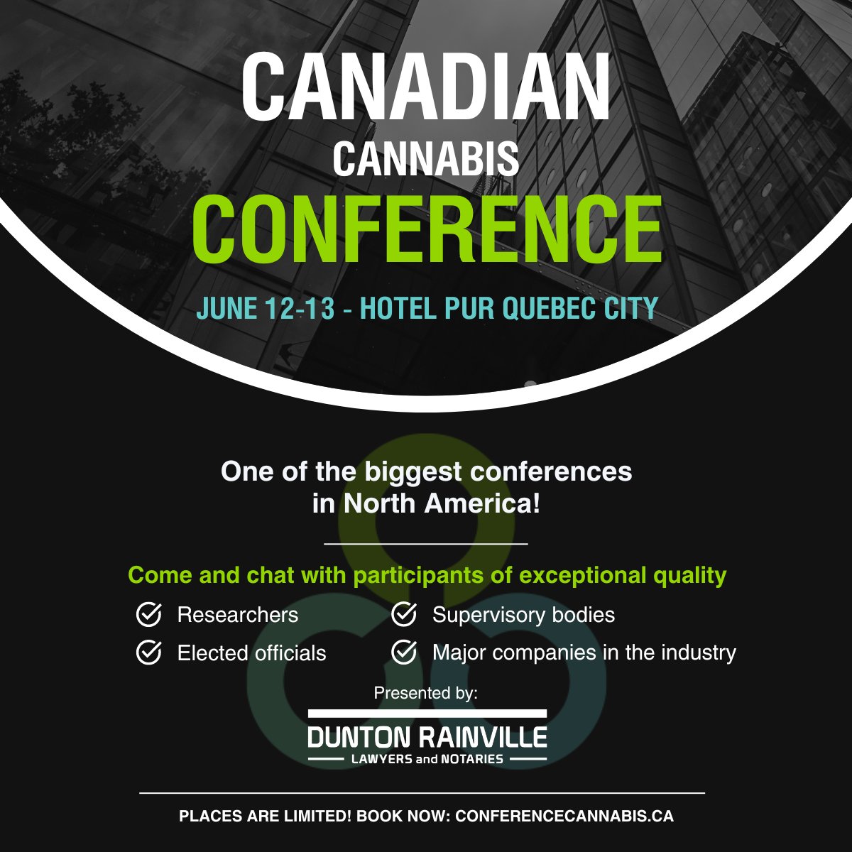 This year's Canadian Cannabis Conference comes at a pivotal time, with the USA set to reclassify cannabis and many other countries moving towards legalization. Places are limited, so book now: rb.gy/ioha0p