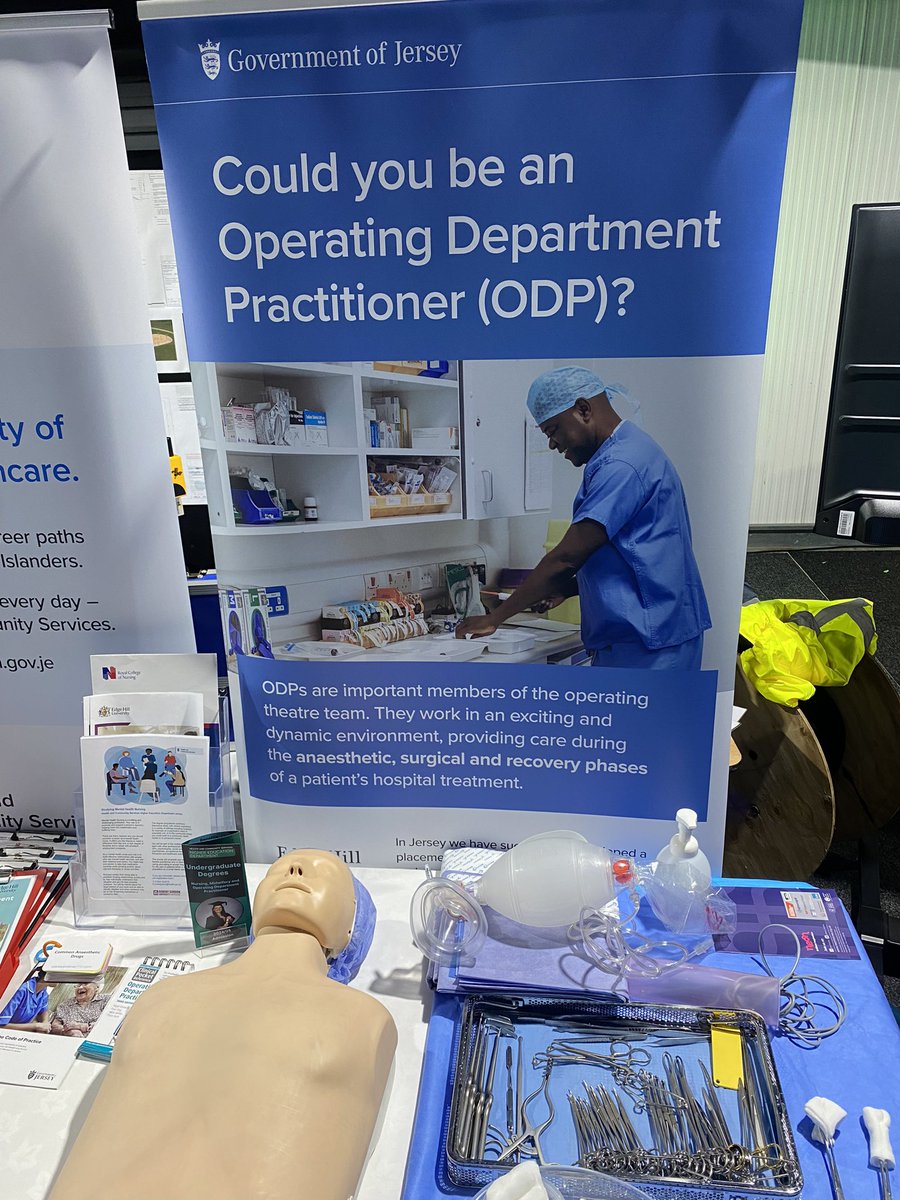 Promoting the #ODP role at the @JerseySkills careers show today @CollegeODP @SaferSurgeryUK