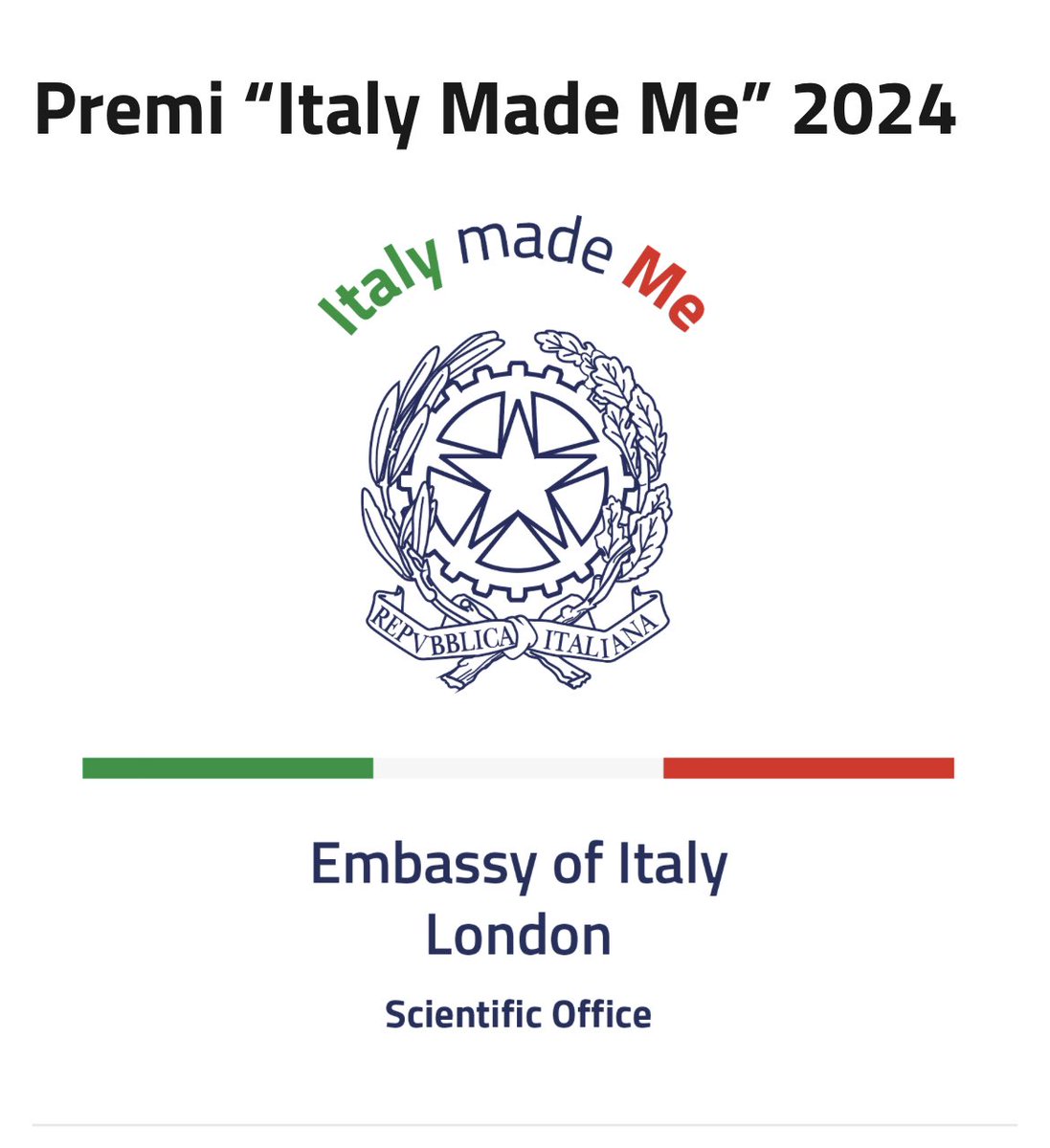 L'Ambasciata d'Italia a Londra invita alla presentazione di candidature per i premi  annuali di ricerca “Italy Made Me” dedicati a ricercatori/trici italiani/e a inizio carriera che operano nel Regno Unito e che si sono  formati/e almeno in parte in Italia amblondra.esteri.it/it/news/dall_a…